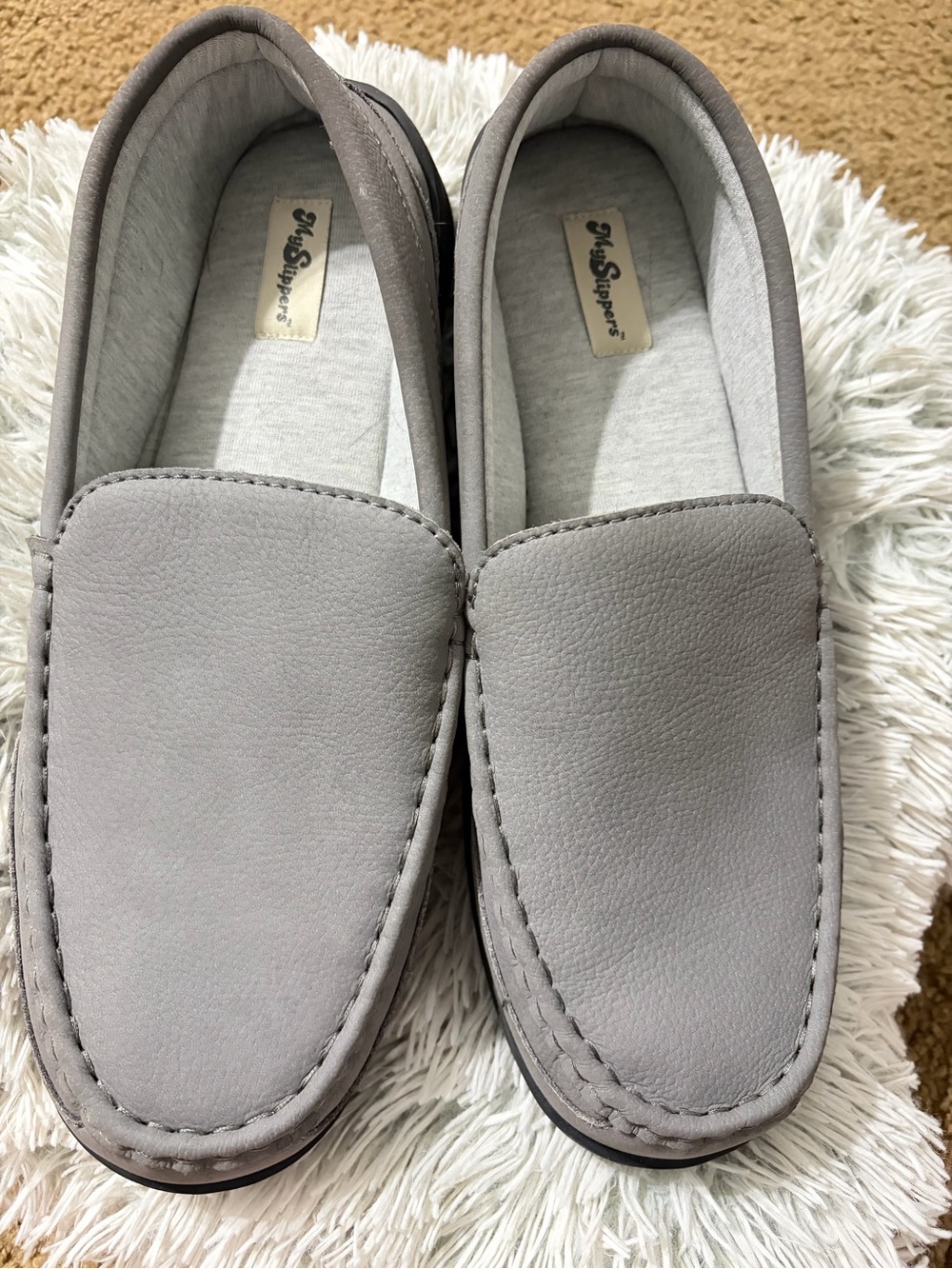 My Slippers Men’s Slip-On Loafer in Light Gray - Soft Padded Comfort Size 13 - Picture 2 of 9